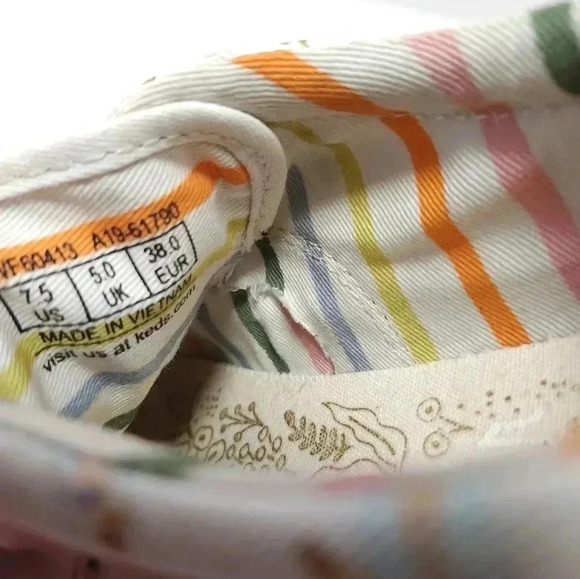 Keds Rifle Paper Co Womens Lace Up Sneaker Shoe Size 7.5 Sun Girl Swimming - Picture 8 of 9